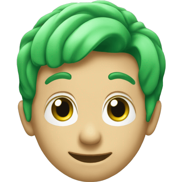 Curved green lightining emoji