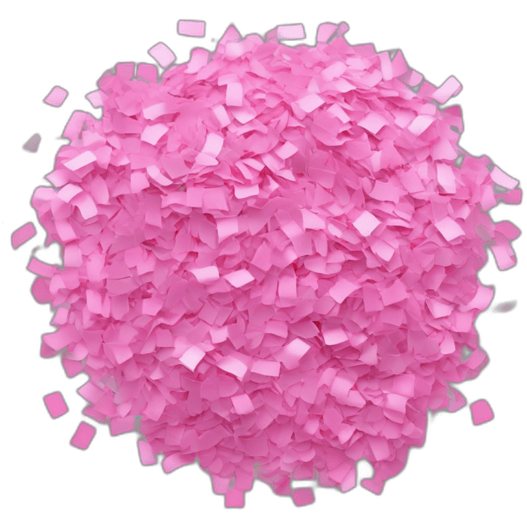 Un fiocco di confusione di confetti stilizzato di colore rosa emoji