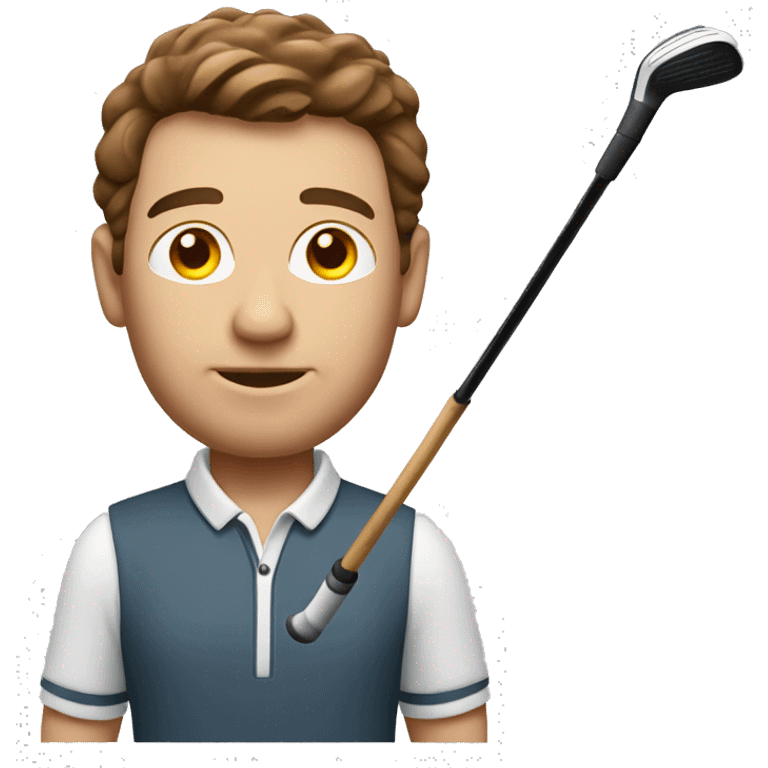 golfing club man with brown hair emoji