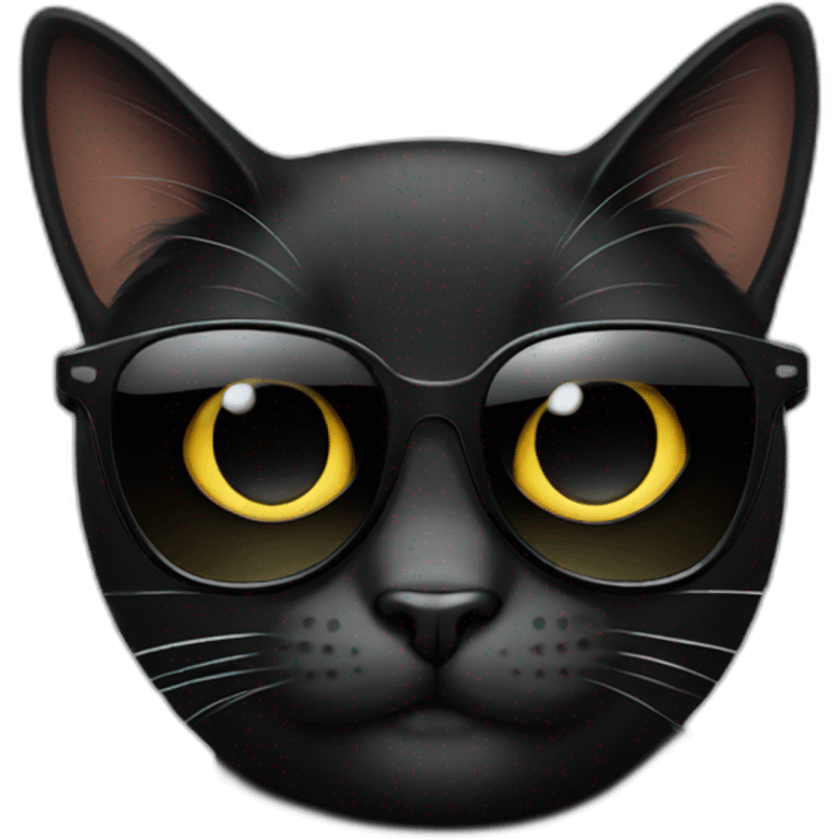 Black cat wearing sunglasses  emoji