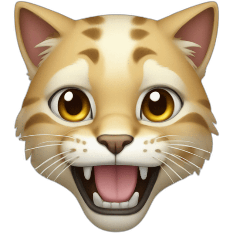 Cat with sabertooth teeth emoji