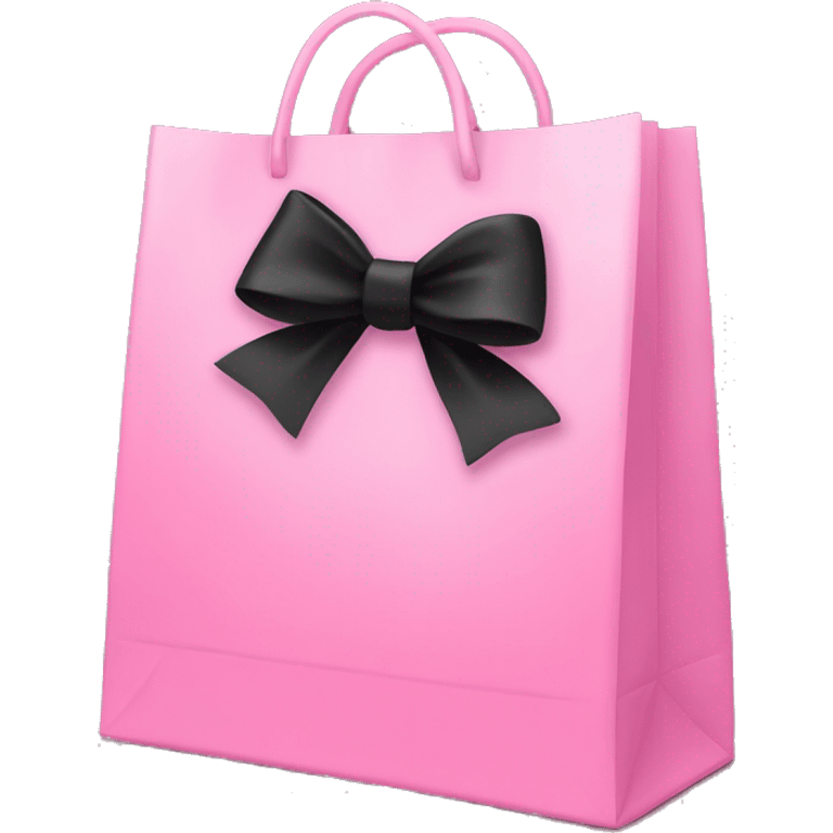 pink shopping bag with black bow emoji