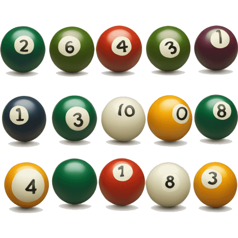 billiard balls with numbers emoji