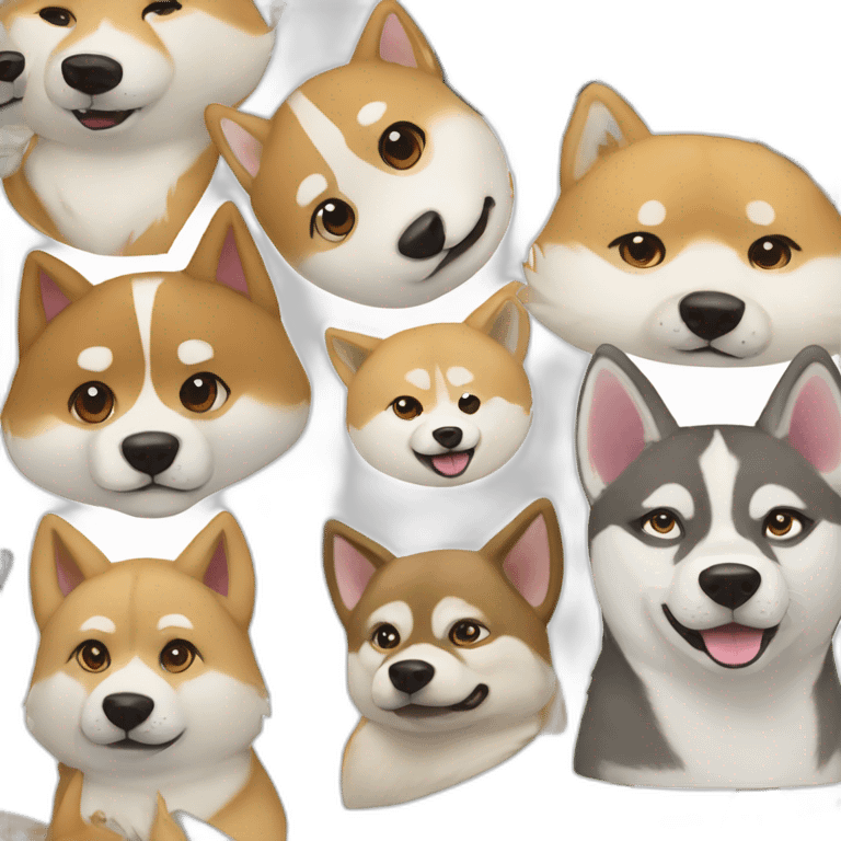 Huskies and Shiba inu emoji