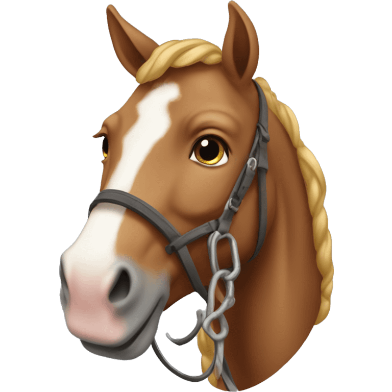 Un cavallo con una gamba in su emoji