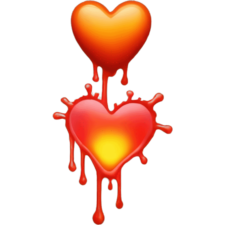 bleeding red heart glowing red-orange emoji