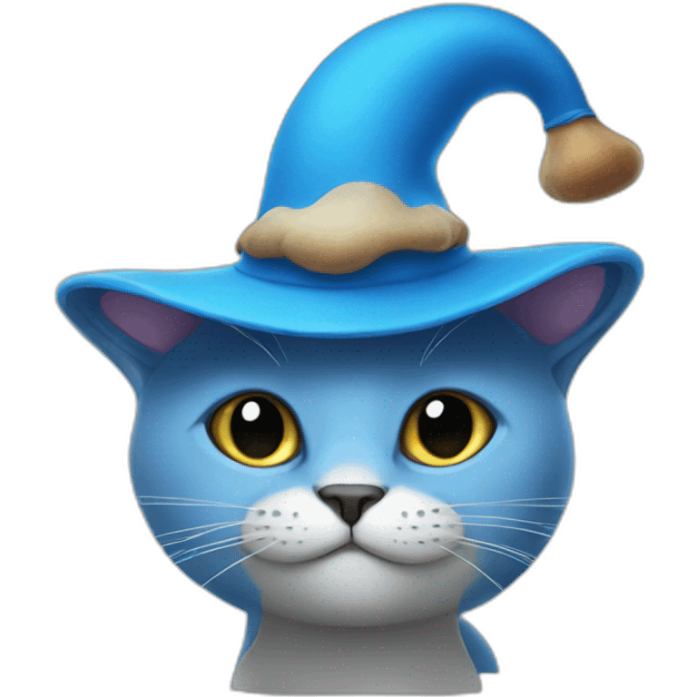 Blue cat with mushroom hat emoji