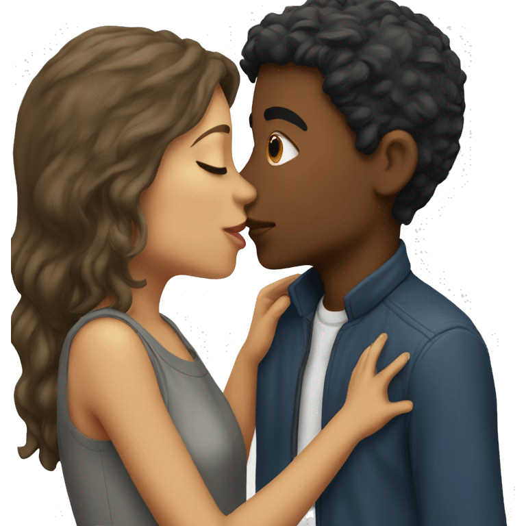 Girl kissing boy  emoji