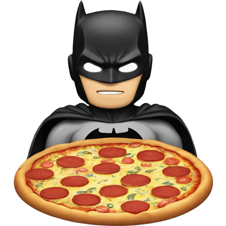 Batman avec une pizza emoji