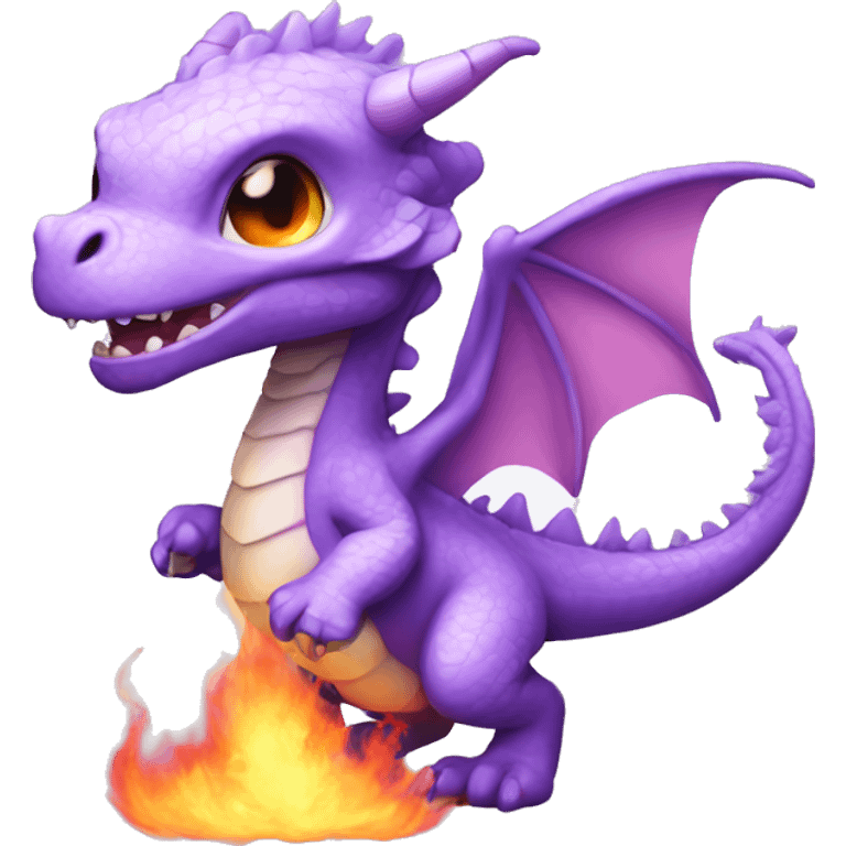 lilac baby fire breathing dragon  emoji