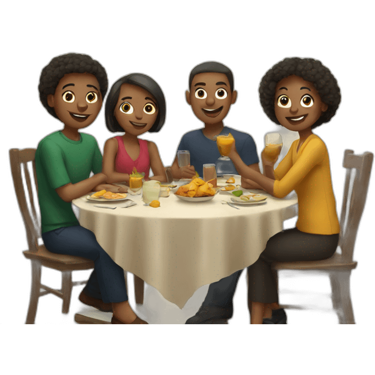 PEOPLE ARE SITTING AT THE TABLE FOR THE NEW YEAR emoji