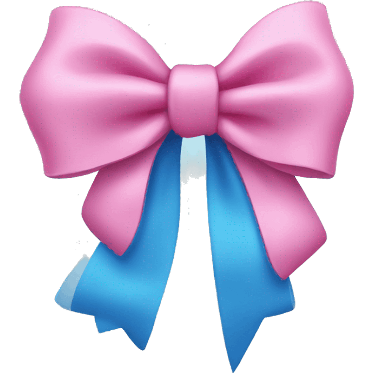 Blue and pink bow emoji