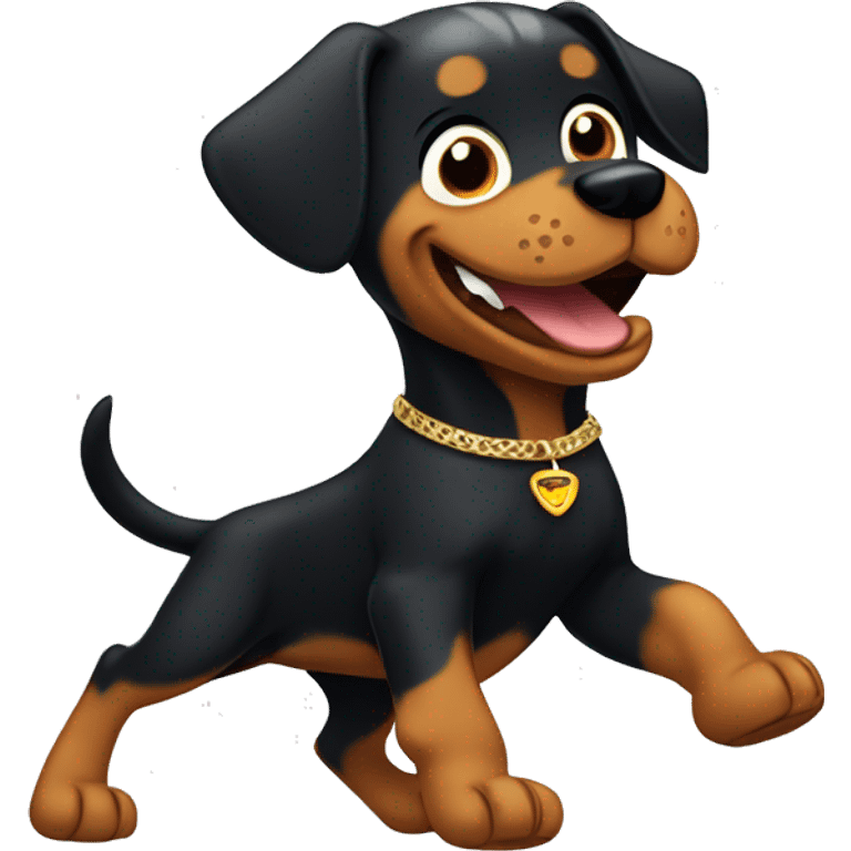 Dancing Rottweiler ￼ emoji