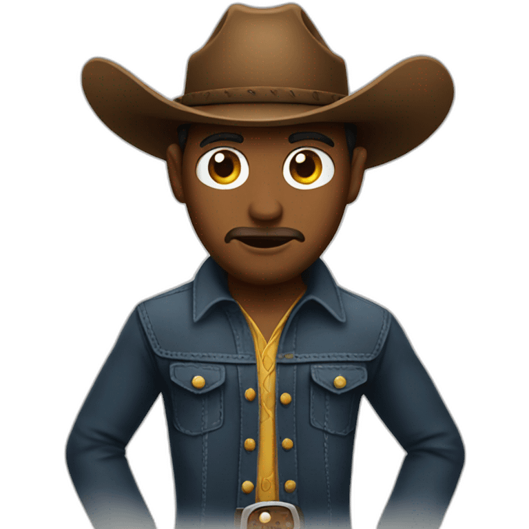 cowboy emoji with big eyes emoji