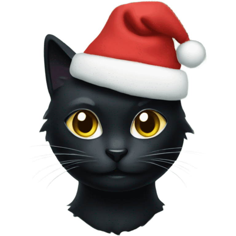 Black Cat under christmas tree  emoji