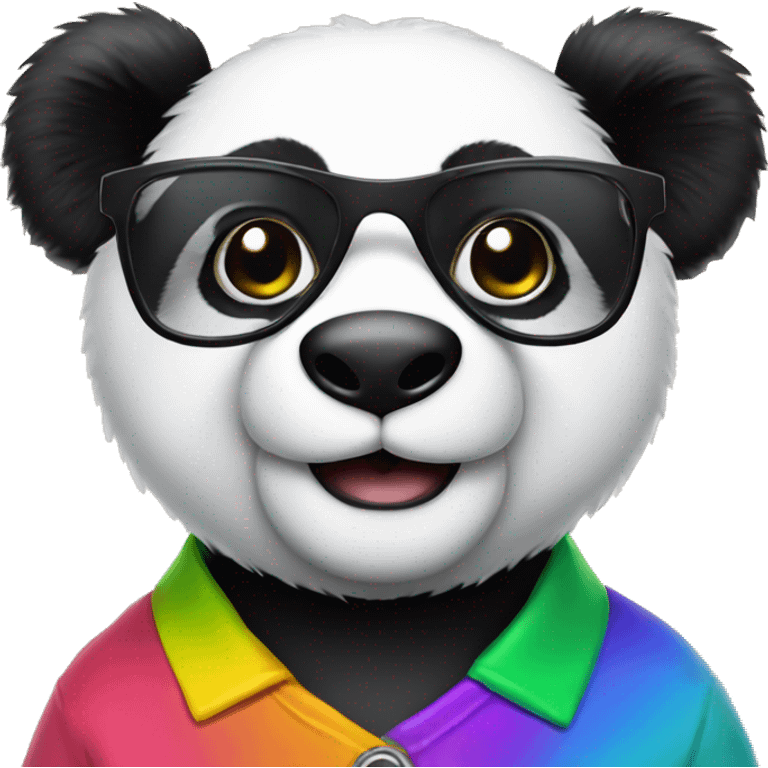 Panda with lgbtq glasses  emoji