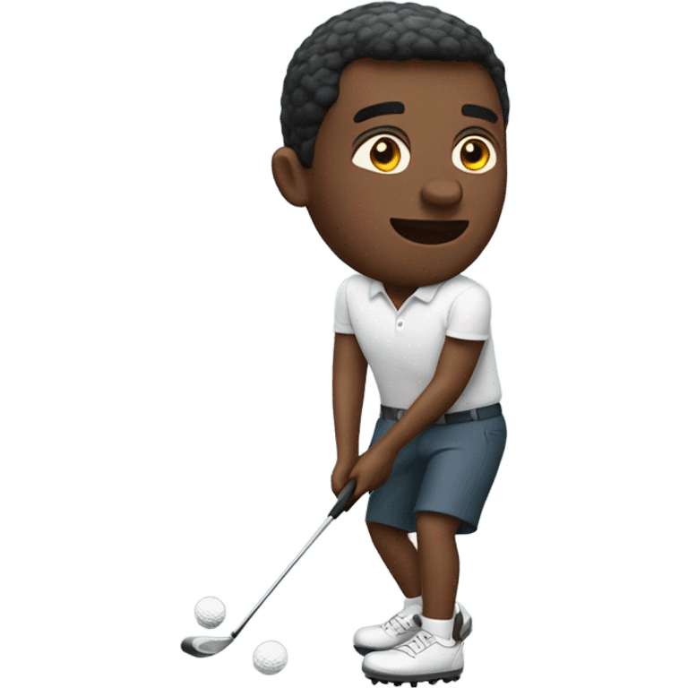 Black guy golfing emoji