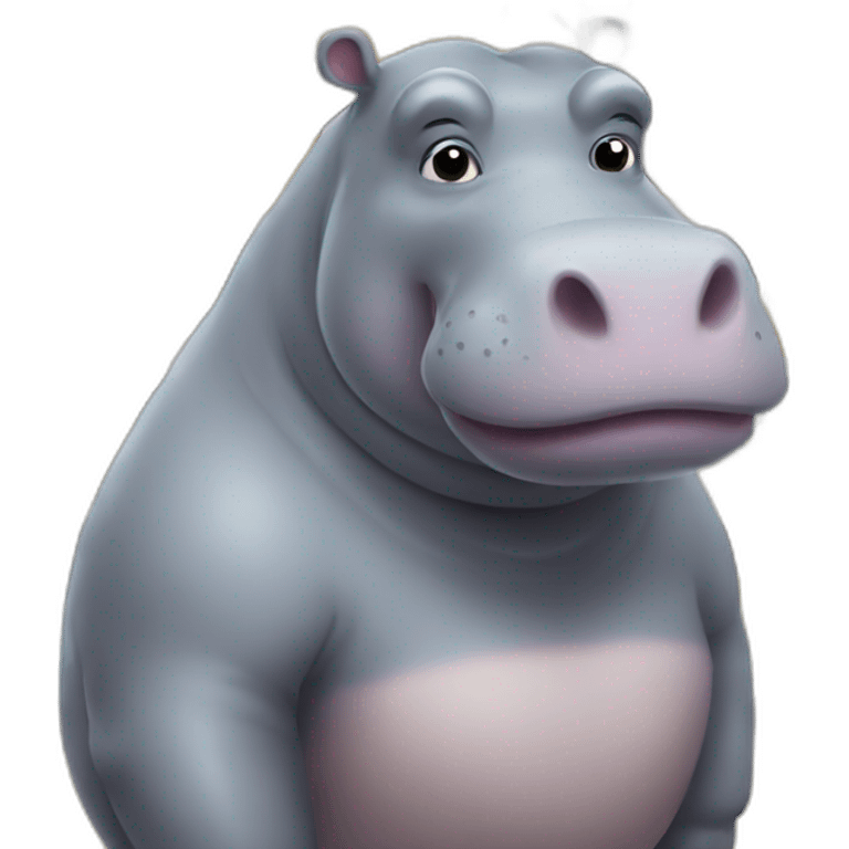 hippo in supermarket emoji