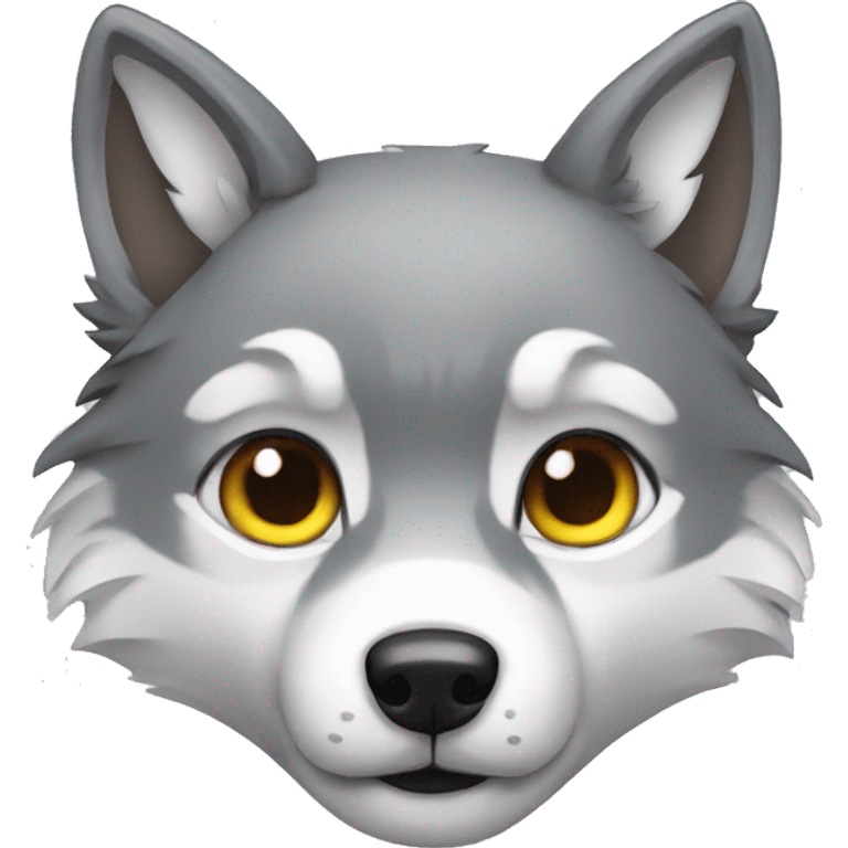 Cute wolf emoji