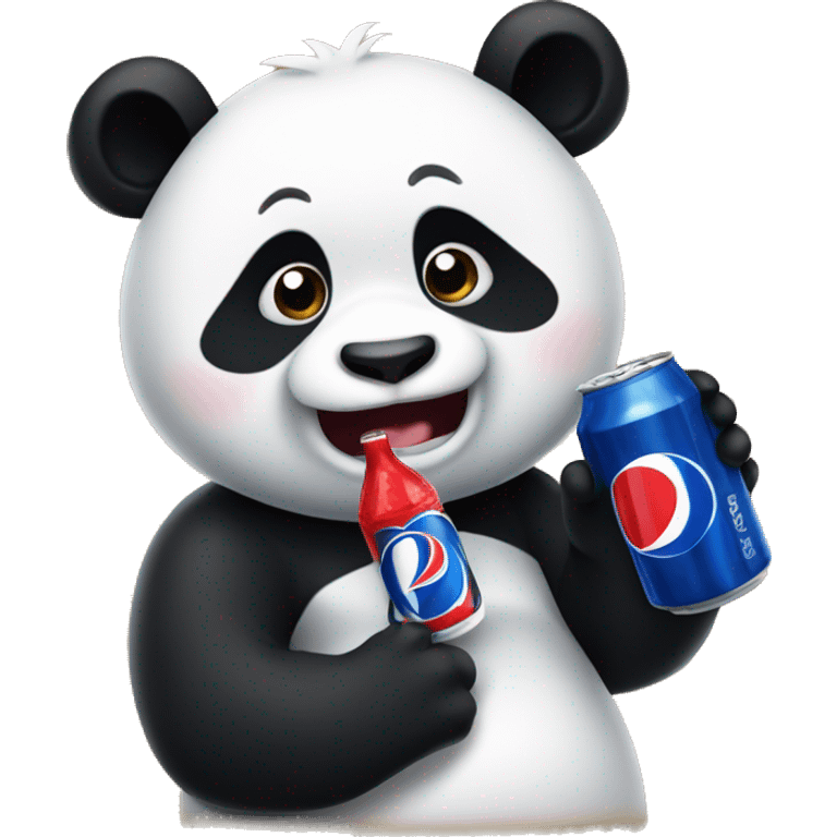 panda drinking pepsi emoji