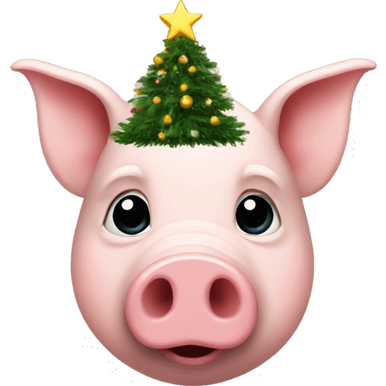 pig wearing a christmas tree  emoji