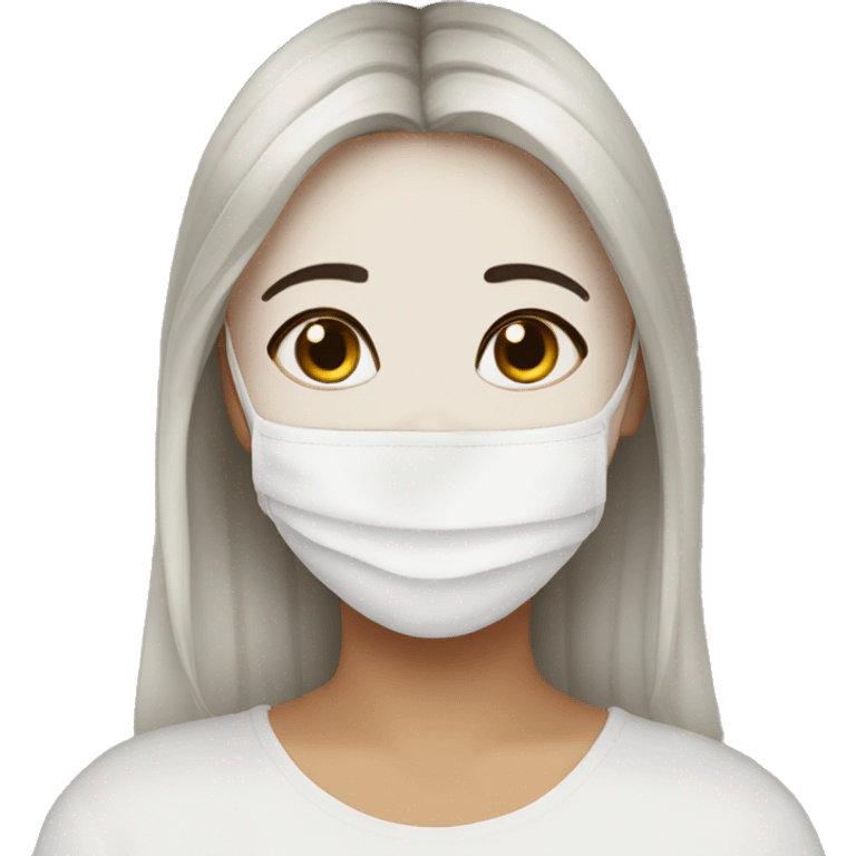 aesthetic girl with a facial mask on  emoji