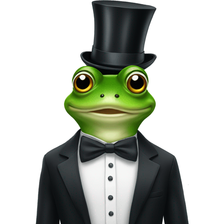 Frog with tuxedo emoji