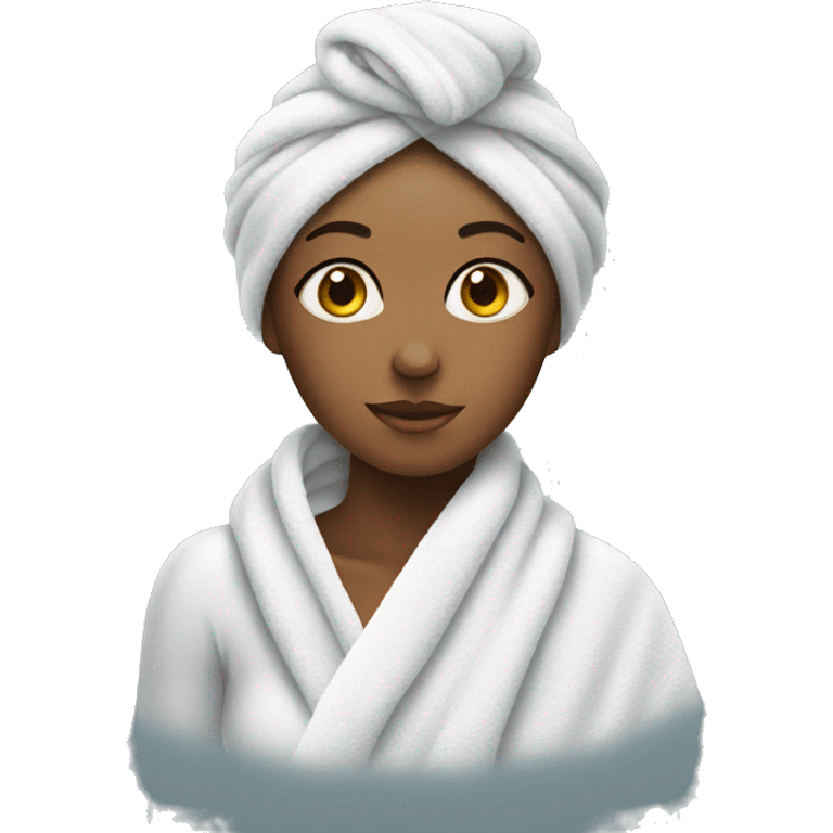 girl with towel on her head after showering emoji