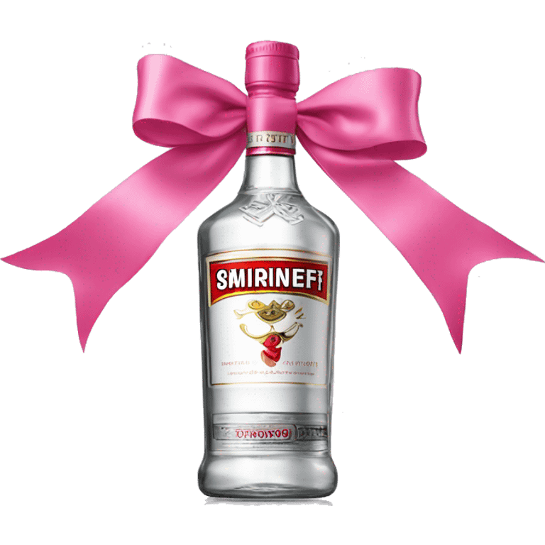 smirnoff vodka bottle with small pink bow on it emoji