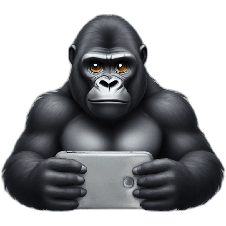 Gorilla holding an android smartphone emoji