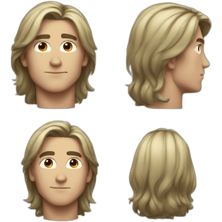 Short long hair super man emoji