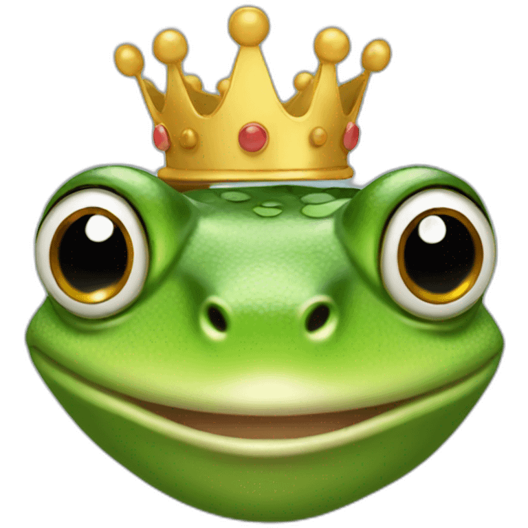 Frog head with a crown emoji