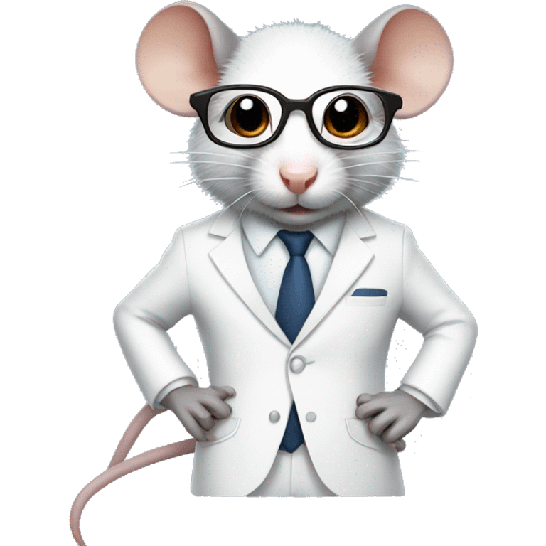 rat wearing a white suit and glasses emoji