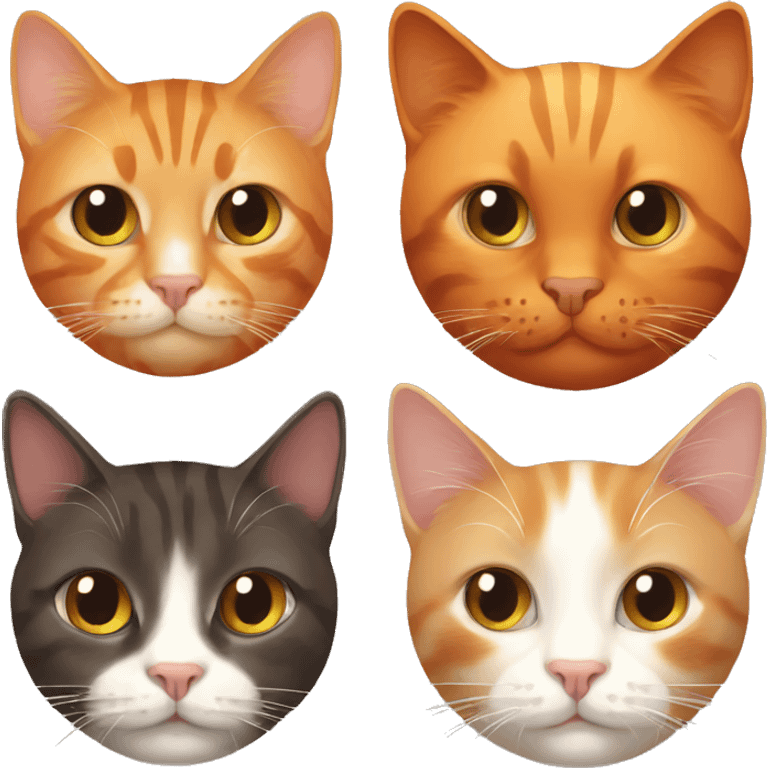 Orange cat and brown cat  emoji