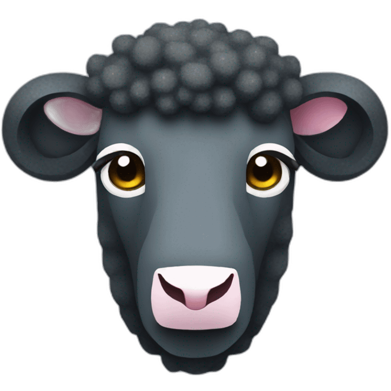 Minecraft Glitter Black Sheep Head With Diamond Horn emoji