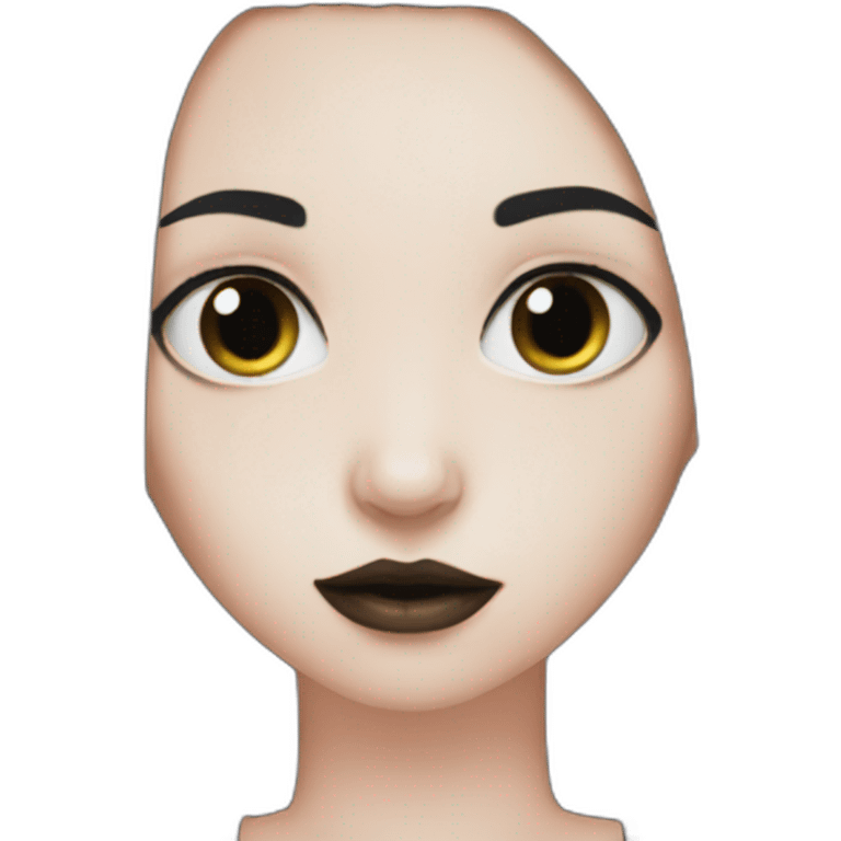 girl goth black hair sip emoji