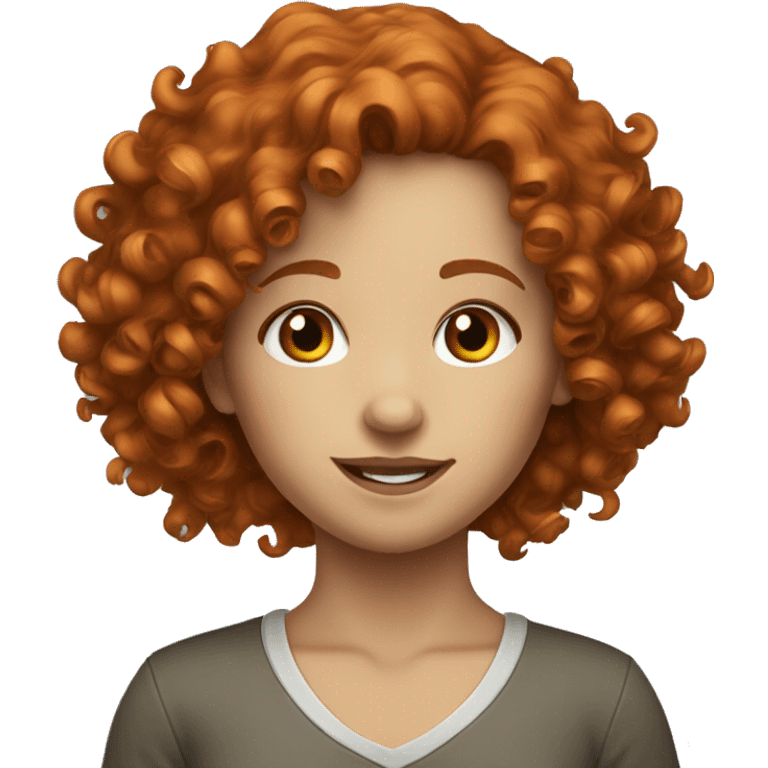 Curly haired redhead girl white emoji