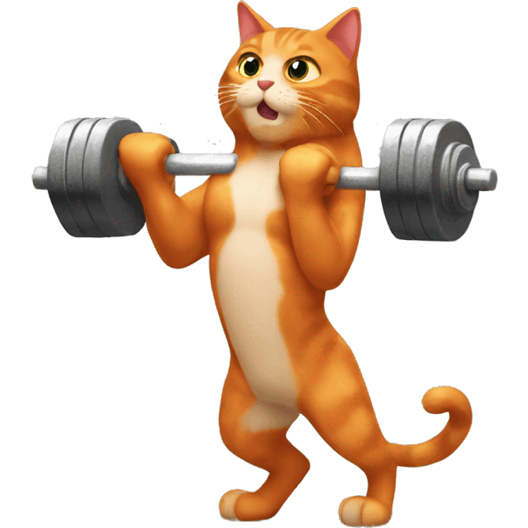 the red cat is to lift dumbbells emoji