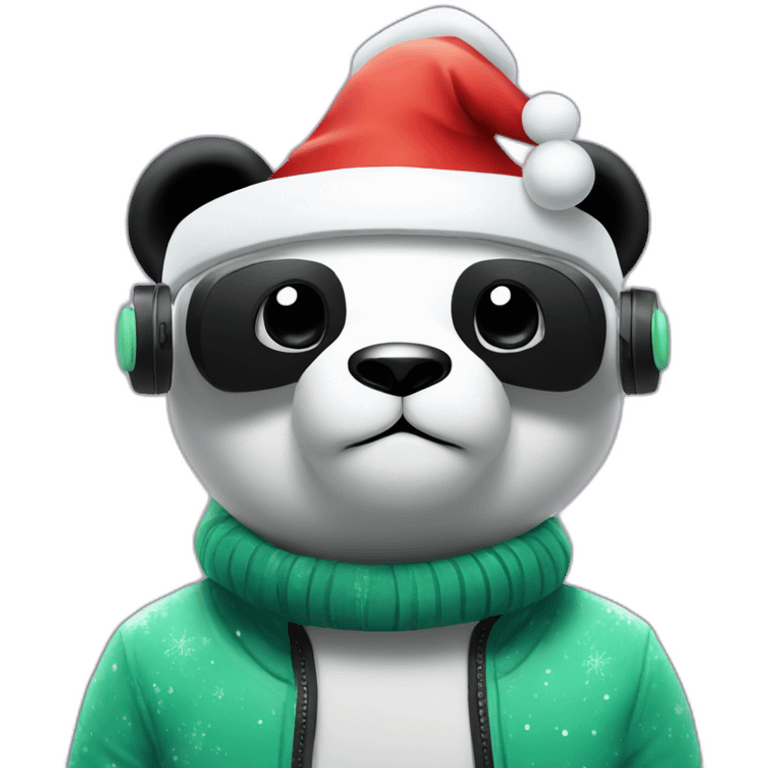 christmas panda in vr headset emoji