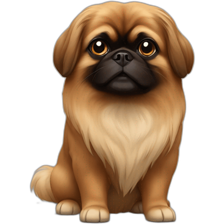 brown pekingese emoji