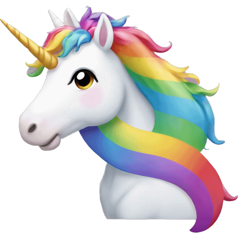 Unicorn on the rainbow emoji