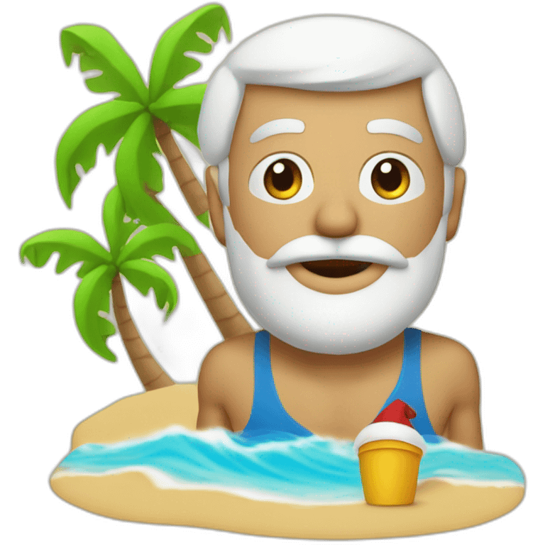 Le père Noël à la plage emoji