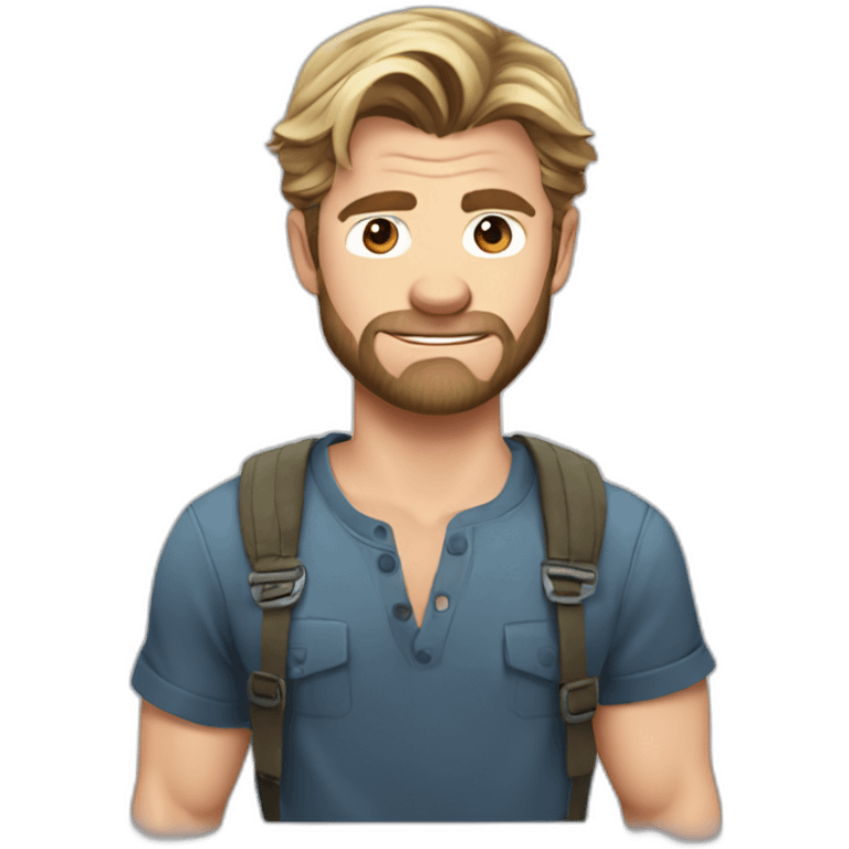 chris-hemsworth cartoon wearing shirt emoji