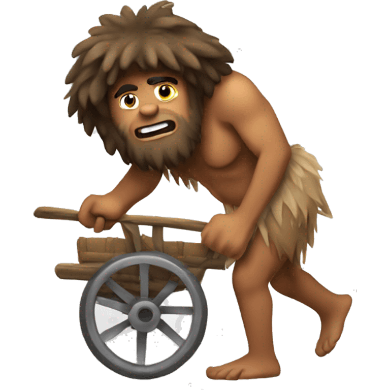 caveman pulling cart emoji