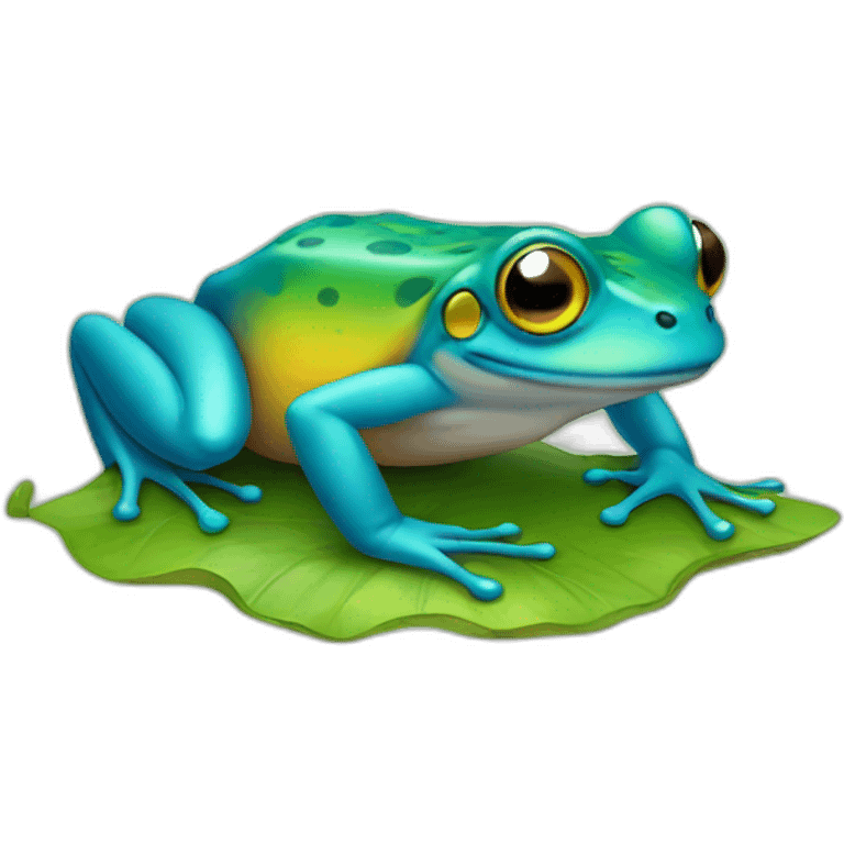 An interesting colored frog emoji