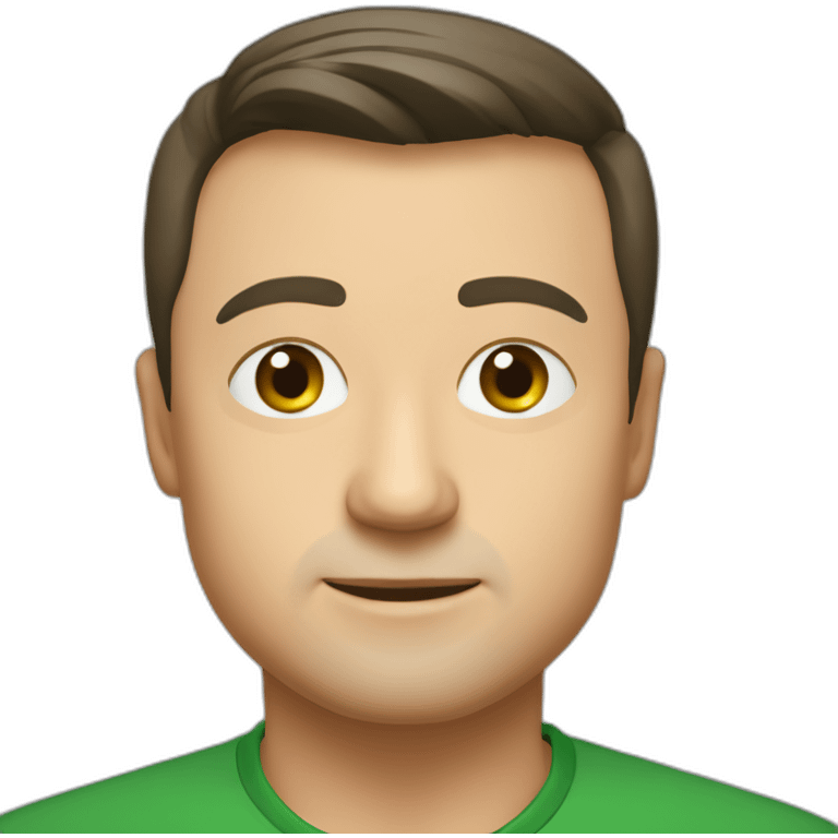 Volodymyr Zelensky with Green shirt emoji