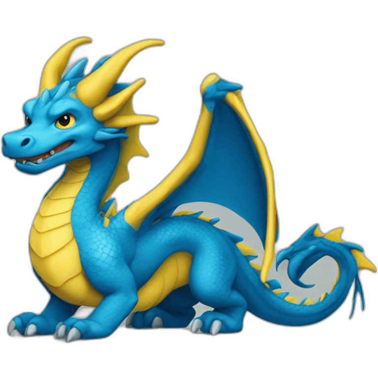 blue and yellow dragon emoji