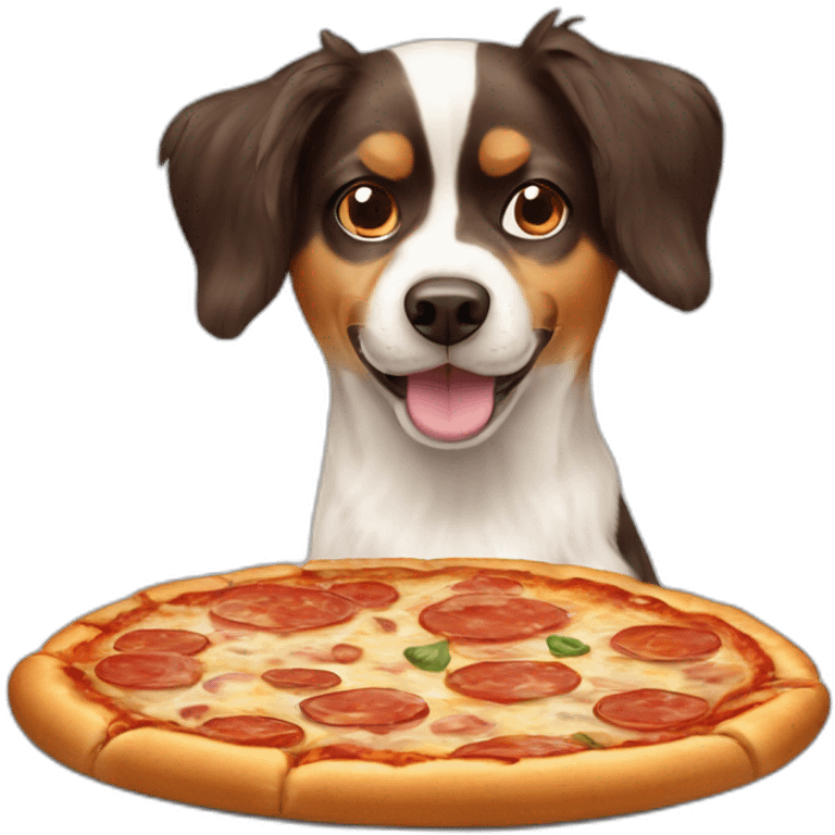 papilion dog with pizza emoji