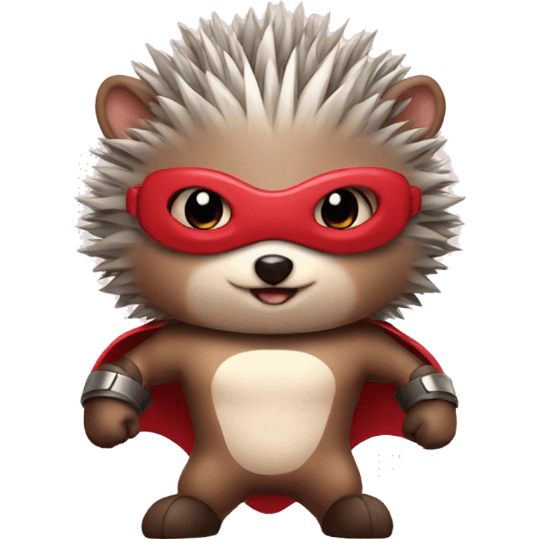 cute hedgehog superhero emoji