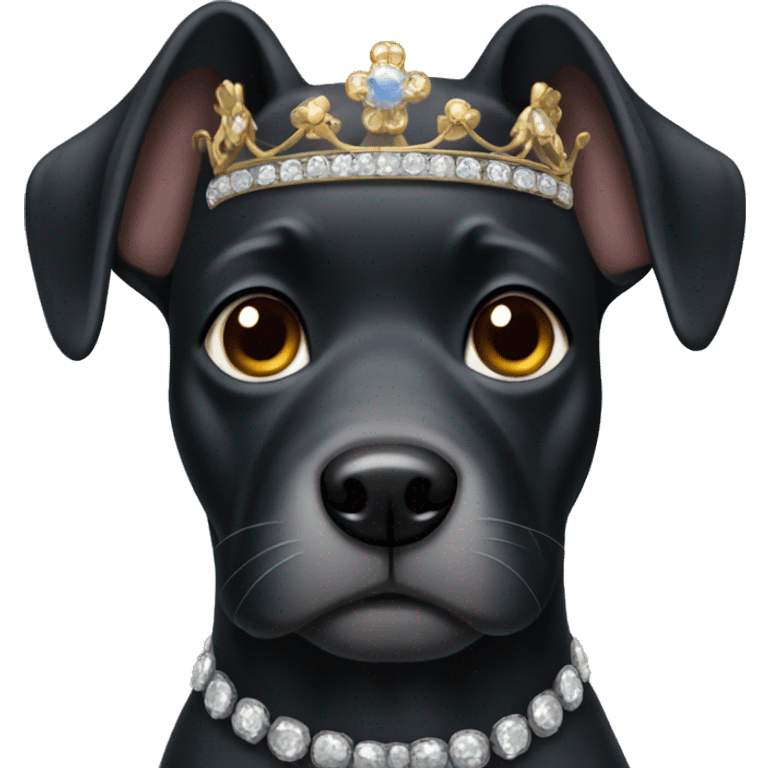 black dog with a diadem emoji